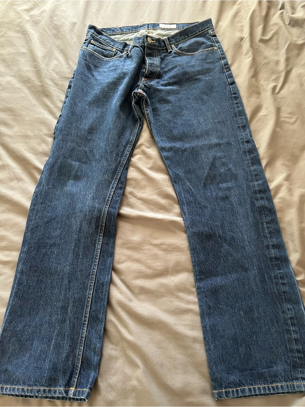 Gustin Men’s Straight Jeans in Dark Blue Denim